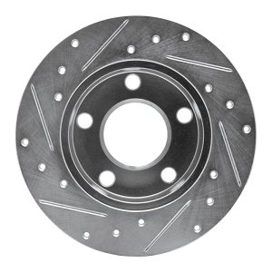 Audi A6 Quattro Brake Rotor (1) - Rear Right - R1 Concepts - Drilled & Slotted - Silver - `98-`01